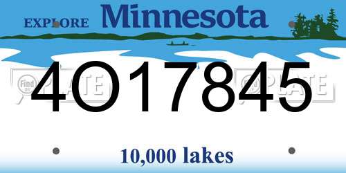 4O17845 Minnesota License Plate