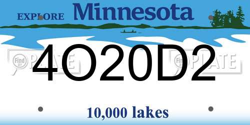 4O20D2 Minnesota License Plate
