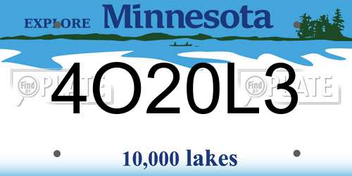 4O20L3 Minnesota License Plate