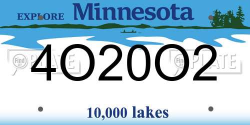 4O20O2 Minnesota License Plate