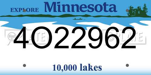 4O22962 Minnesota License Plate