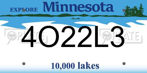 4O22L3 Minnesota License Plate