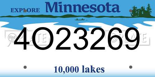 4O23269 Minnesota License Plate