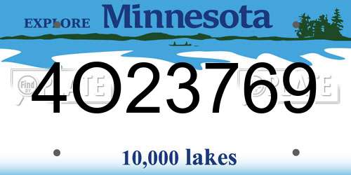 4O23769 Minnesota License Plate