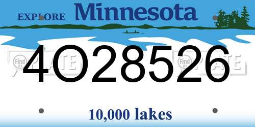 4O28526 Minnesota License Plate