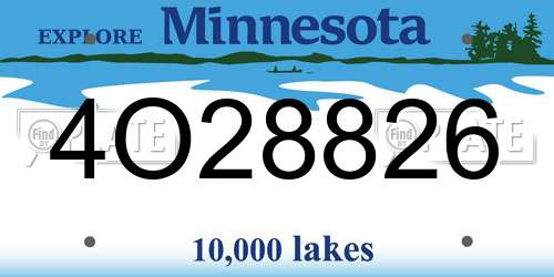 4O28826 Minnesota License Plate