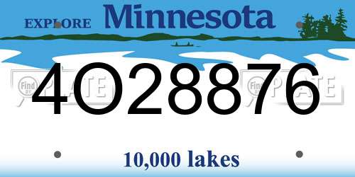 4O28876 Minnesota License Plate