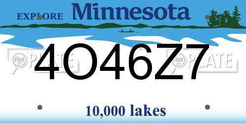 4O46Z7 Minnesota License Plate
