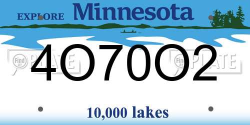 4O70O2 Minnesota License Plate