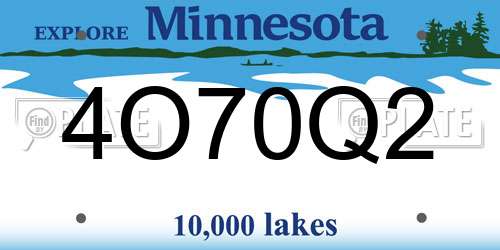 4O70Q2 Minnesota License Plate