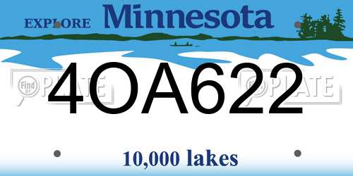 4OA622 Minnesota License Plate