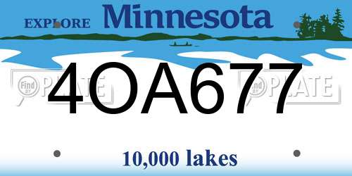 4OA677 Minnesota License Plate