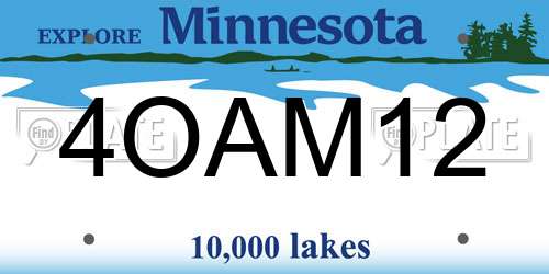 4OAM12 Minnesota License Plate