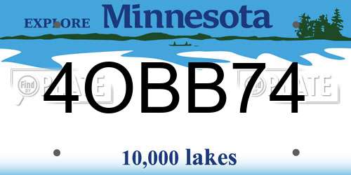 4OBB74 Minnesota License Plate