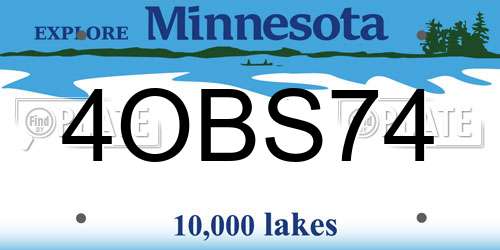 4OBS74 Minnesota License Plate