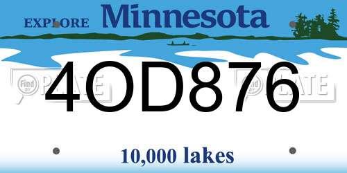 4OD876 Minnesota License Plate