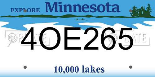 4OE265 Minnesota License Plate