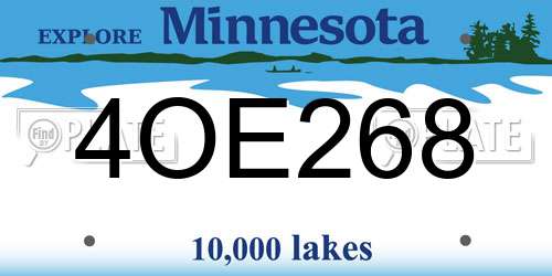 4OE268 Minnesota License Plate