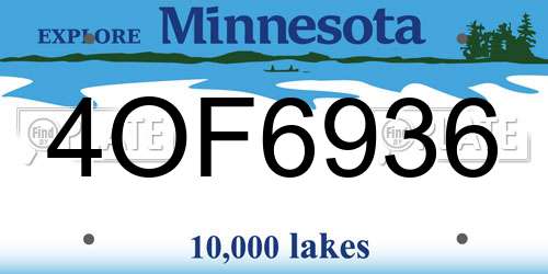 4OF6936 Minnesota License Plate