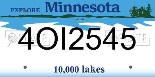 4OI2545 Minnesota License Plate