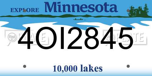 4OI2845 Minnesota License Plate