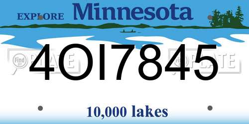4OI7845 Minnesota License Plate