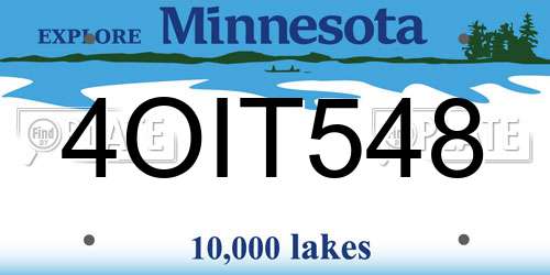 4OIT548 Minnesota License Plate