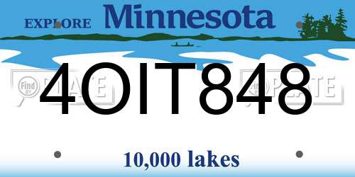 4OIT848 Minnesota License Plate