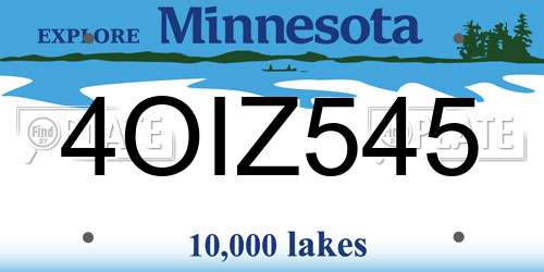 4OIZ545 Minnesota License Plate