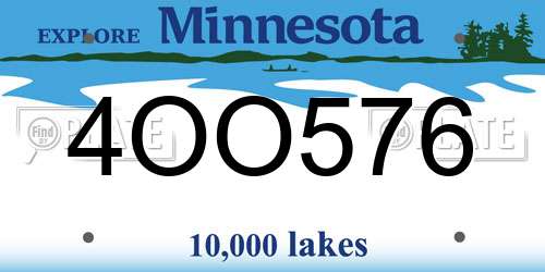 4OO576 Minnesota License Plate