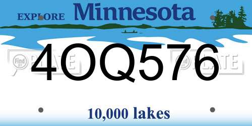 4OQ576 Minnesota License Plate