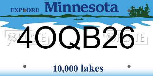 4OQB26 Minnesota License Plate