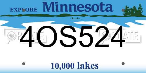 4OS524 Minnesota License Plate