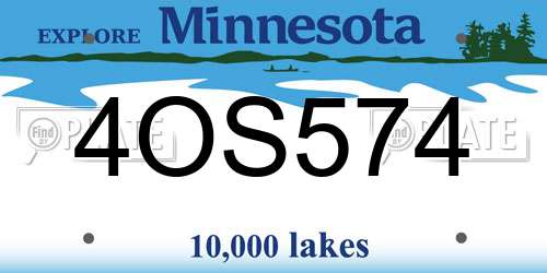 4OS574 Minnesota License Plate