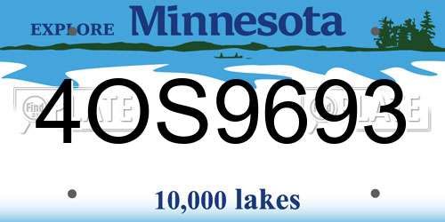 4OS9693 Minnesota License Plate
