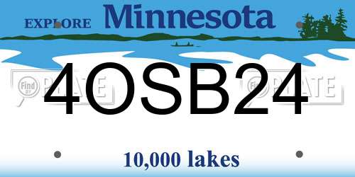 4OSB24 Minnesota License Plate