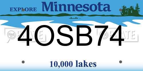 4OSB74 Minnesota License Plate