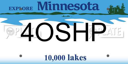4OSHP Minnesota License Plate