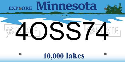 4OSS74 Minnesota License Plate