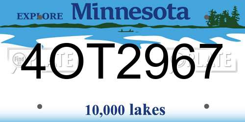 4OT2967 Minnesota License Plate