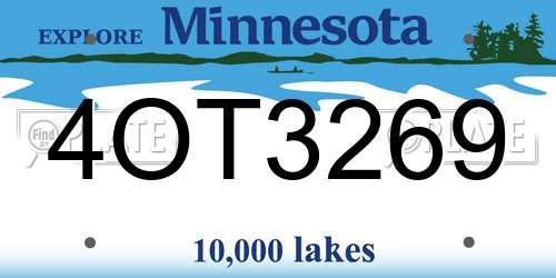 4OT3269 Minnesota License Plate