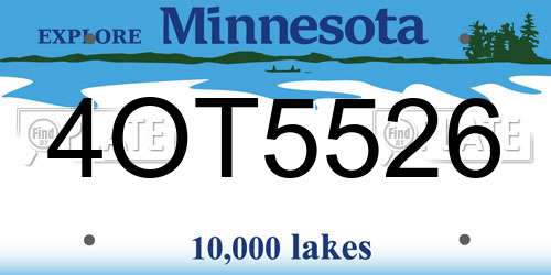 4OT5526 Minnesota License Plate