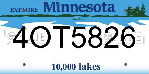 4OT5826 Minnesota License Plate