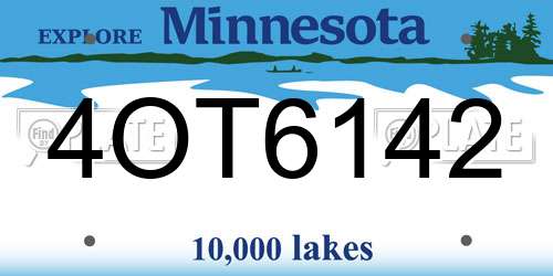 4OT6142 Minnesota License Plate