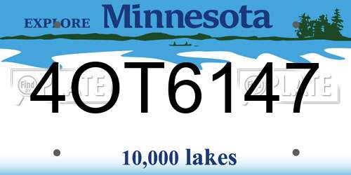 4OT6147 Minnesota License Plate