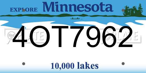 4OT7962 Minnesota License Plate
