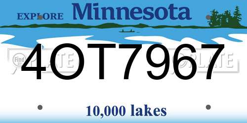 4OT7967 Minnesota License Plate