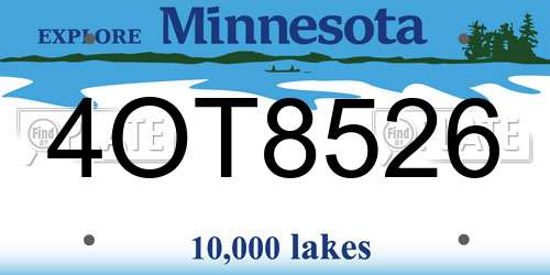 4OT8526 Minnesota License Plate