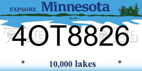 4OT8826 Minnesota License Plate