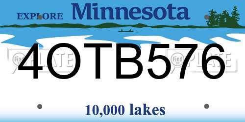 4OTB576 Minnesota License Plate